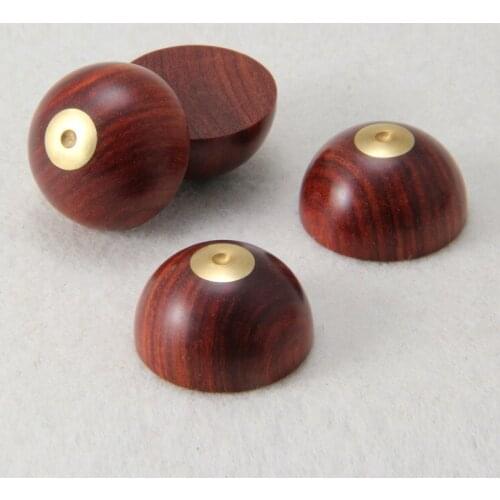 4PCS Rosewood speaker sound shock spikes nailed landline foot pads 23mm round self-adhesive Amp cone speaker pad