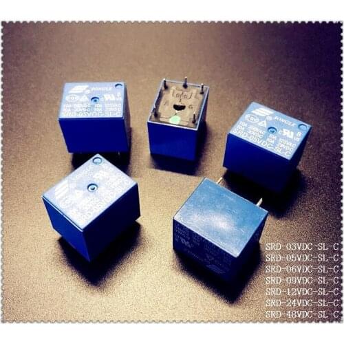 5pcs/Lot SONGLE Power Relay SRD-12VDC-SL-C , SRD-24VDC-SL-C , SRD-48VDC-SL-C 5Pins 12V,24V,48V PCB Type