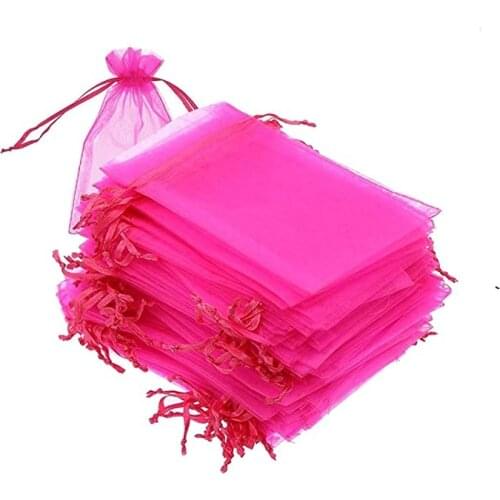 50pcs Jewelry Bags Drawstring organza bags 4x6 inches Sheer Small Gift Bags for Jewelry Cosmic Business Baby Shower Party Fav