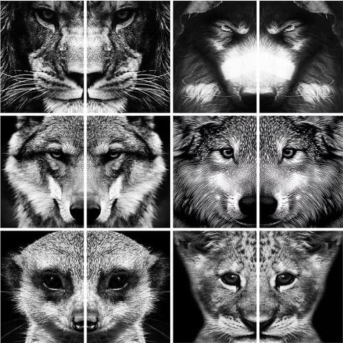 HUACAN 5d Diamond Painting Wolf Home Decor Full Square/Round Diamond Embroidery Cross Stitch Animal Mosaic Lion Gift