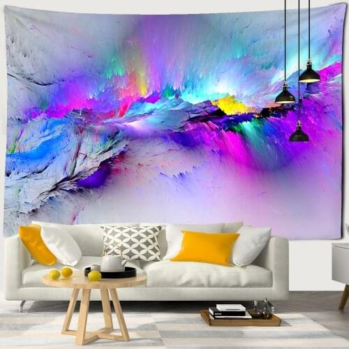 Colorful Line Tapestry Wall Hanging Art Hippie Background Ccloth Bohemian Table Mat Living Room Home Decor