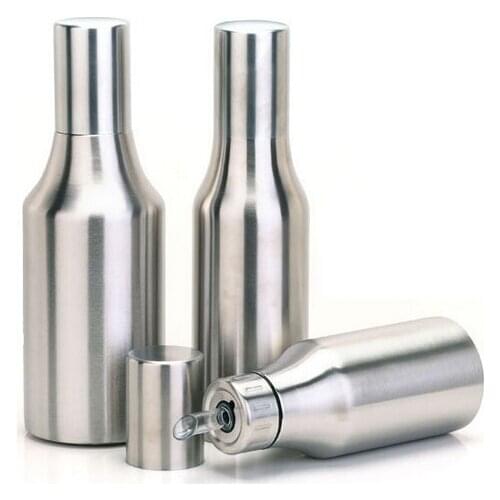 1PC 500/750/1000ml Stainless Steel Vinegar Oil Olive Dispenser Bottle Pot Leakproof Kitchen Healthy Gravy Boat KD 1451