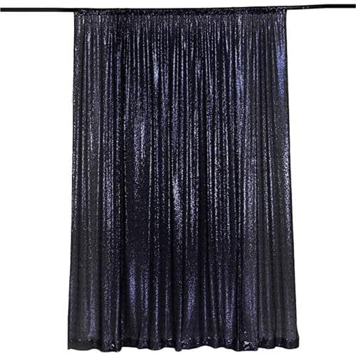 Perfectly 4FTx7FT Navy Blue Sequin Fabric Background Photobooth Backdrop Gold Wedding Curtain For Christmas/Wedding Decoration