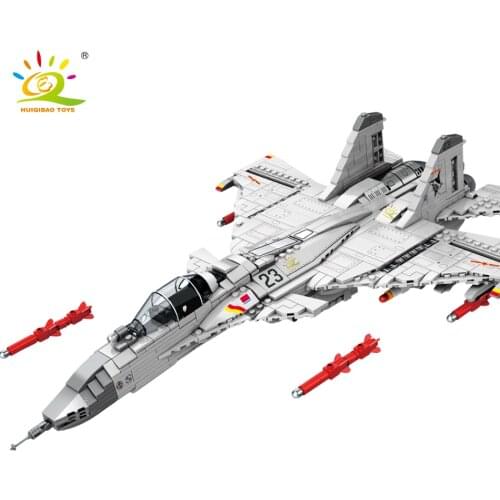HUIQIBAO 1186PCS J-15 Shipborne Fighter Building Blocks Airplane Military City Plane Helicopters Brick Construction Children Toy