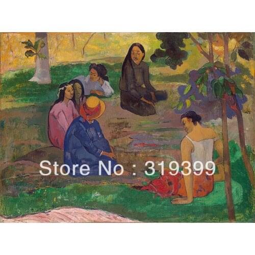 Gauguin Oil Painting Reproduction on Linen canvas,Conversation by linen canvas, 100%handmade,Free DHL Shipping,Museum Quality