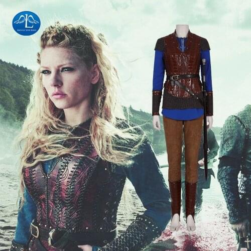 Manluyunxiao Vikings Season 3 Lagertha Cosplay Costume Katheryn Winnick Outfit Women Halloween Christmas Costume Custome Made