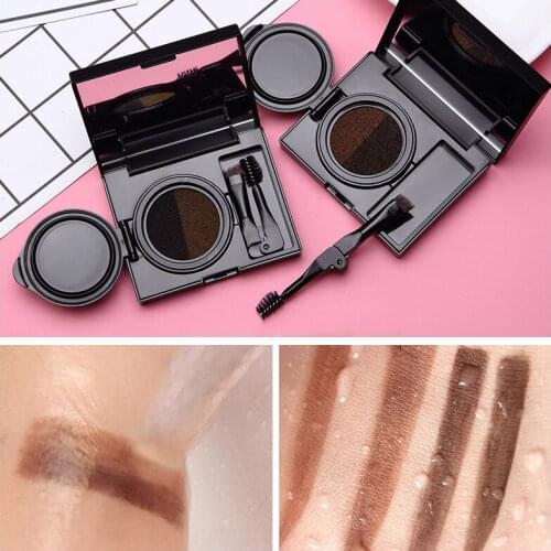 2 Colors Cushion Eyebrow Cream Waterproof Eyebrow Enhancer Gel Makeup Kit Long-lasting Natural Eye Brow Beauty Cosmetic Tools