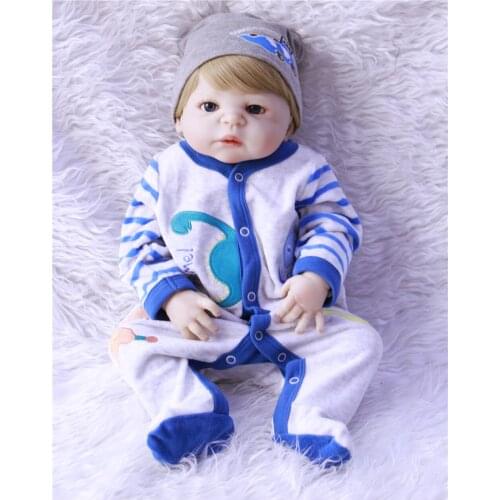 Reborn boy dolls 22"55cm full silicone silicone dolls reborn toys children gift bebe realistic reborn bonecas brinquedo menino