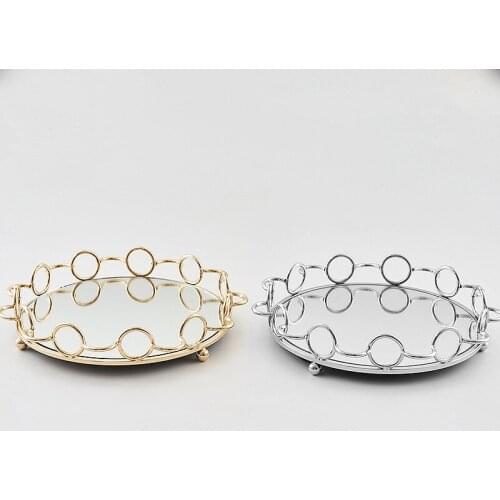 Hot Jewelry Display Plate Jewelry Display Tray Vanity Mirror Tray Coffee Table Tray Organizer Decoration Jewelry