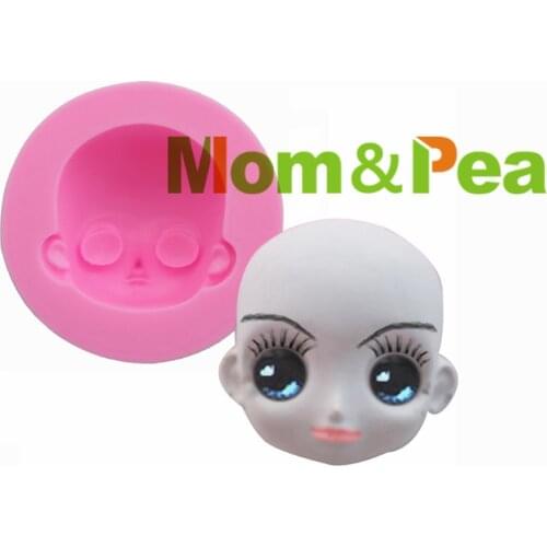 Mom&Pea 1296 Free Shipping Face Silicone Mold Cake Decoration Fondant Cake 3D Mold Food Grade