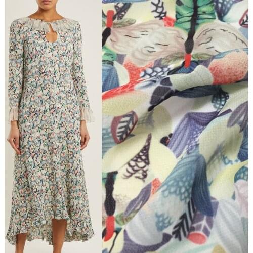 Fashion Printed 100% Polyester Fabric Italian G Brand Clothing Shirt Casual Wear Cloth Fabrics for Dress Sewing Per Yard