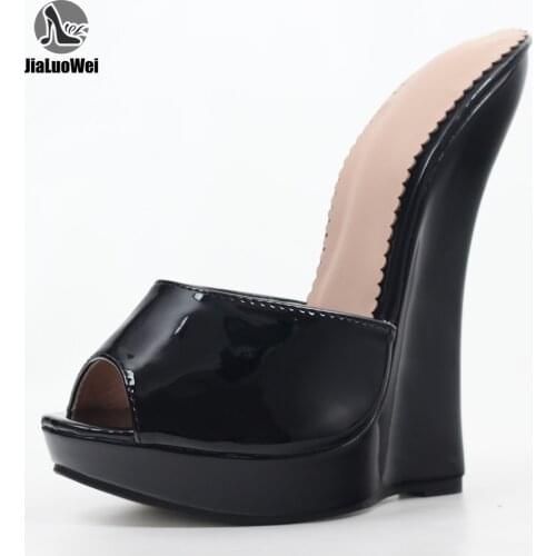 Jialuowei New Arrive Women Sandals Ultra 18CM High Heel Slippers Woman Platform Wedges Sexy Feith shoes Pumps woman flip flops