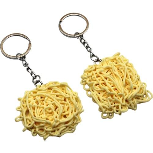 Personalized Silicone Simulated Instant Noodle Keychain Pendant Bag Decor Gift Kids Educational Toys for Children Gifts