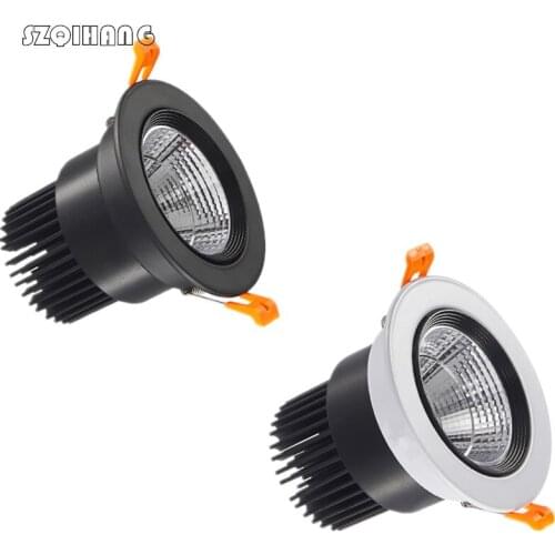 7w 10w 15w 20w Dimmable LED COB chip downlight Recessed LED Ceiling light Spot Light Lamp White/ warm white led lamp