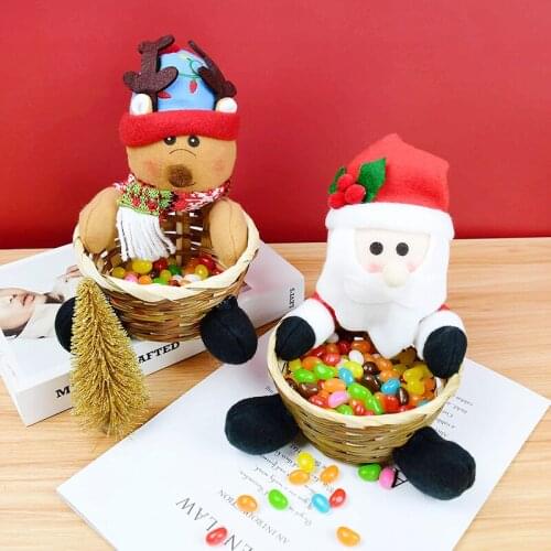 Christmas Decoration Santa Claus Elk Candy Basket Box Candy Cookie Gift Boxes Christmas Party New Year Home Table Decor
