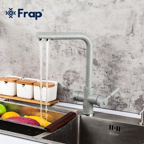 Frap Kitchen sink Faucet Seven Letter cold and hot water mixer tap Rotation Water Purification Double Handle F4352-22