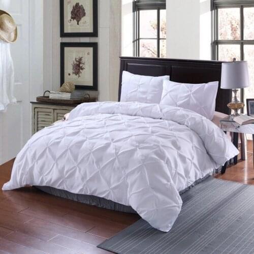 Modern Hand Twisted Flowers Solid Color Duvet Cover 2/3pcs Set US King Queen Full Twin Size Bedding Set
