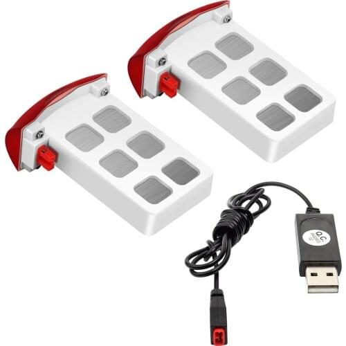 Syma 2pcs Battery 3.7V 500mAh for Syma X5UW X5UC RC Quadcopter Helicopter with Charger Cable