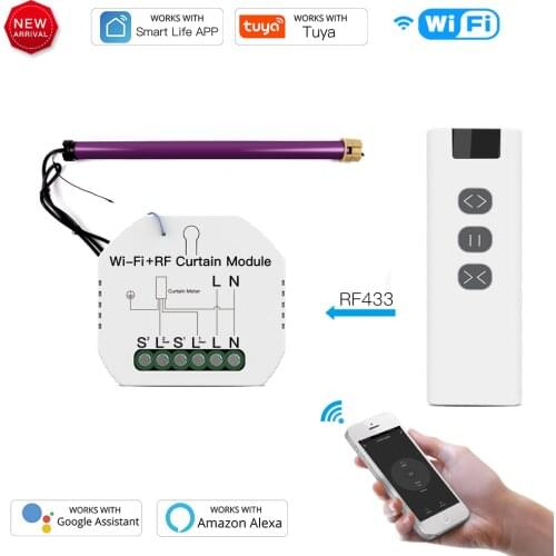 WiFi Smart Curtain Switch Hidden Graffiti APP Control RF Radio Frequency Remote Control Family Intelligence System