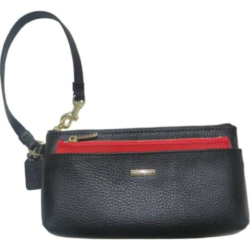 Genuine Leather Color Block Wristlet with Detachable Wallet Women Clutch Retro Coin Purse Phone Pouch Wrist Bag Monogram Custom