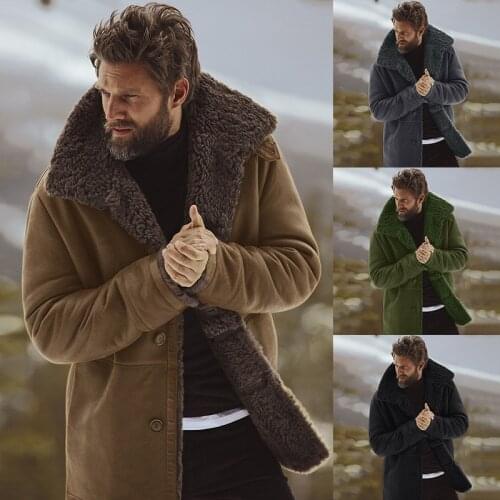 Winter Men Coat Fashion Fleece Lined Thick Warm Woolen Overcoat Male Wool Blend Mens Coat Plus Size Brand Clothing