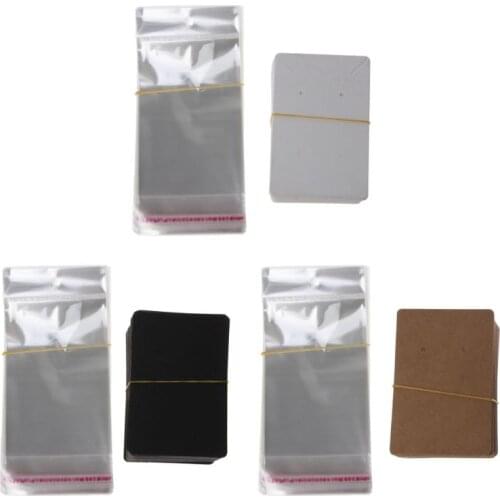 100Pcs Blank Kraft Paper Jewelry Packaging Card Necklace Earring Display Cards N2UE
