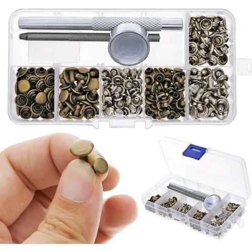 120Sets 2 Colors Clothes 4 in 1 Fastener Snap Set Metal Press Stud Cloth Button Setting Tool Kit