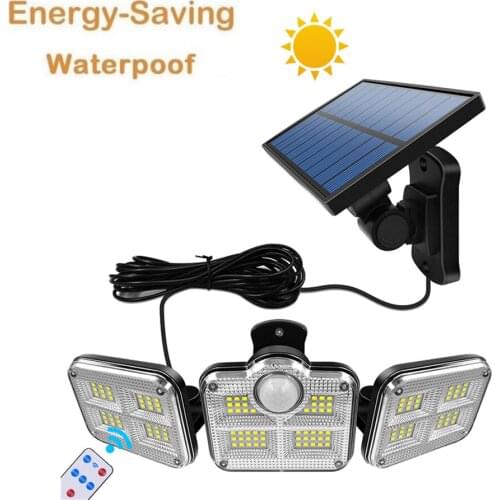 138 led remote seperable Solar Light Adjustable Head Waterproof Motion Sensor Light Wide Angle Illumination Garage Garden Outdoo