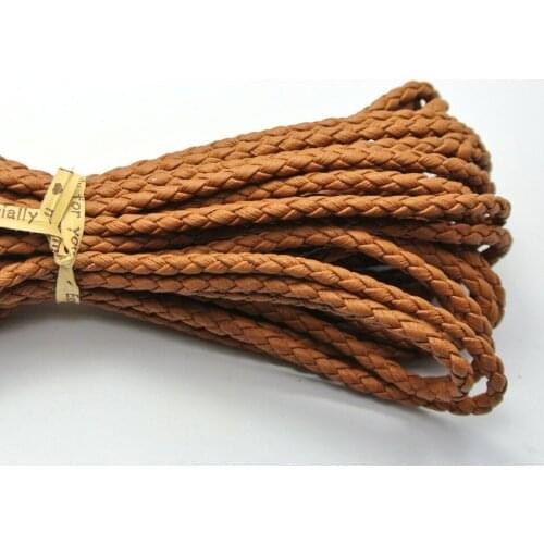 16.4 Feets Coffee Braided Leatherette Jewelry Cord 3mm