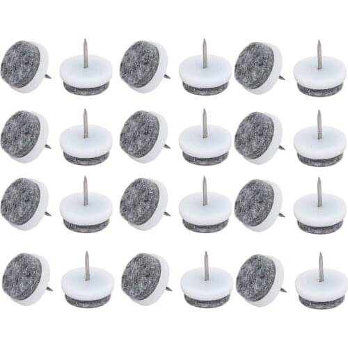 40PCS Furniture Felts Protectors Legs Pads Grey & White Sofa Chair Table Legs Nonslip Silver Anti-skid Pads Nail Protectors