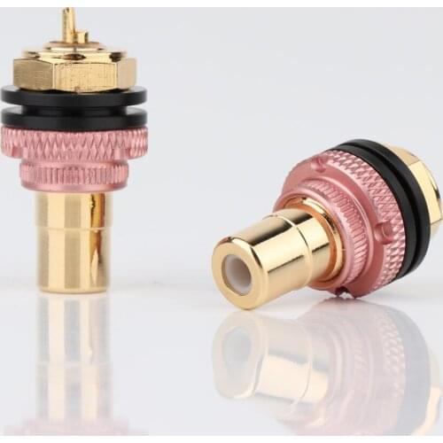 8pcs Gold Plated RCA Phono Chassis Panel Mount Female Socket Adapter RCA Socket phono female socket