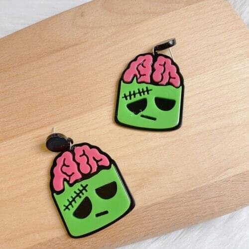 ZiccoWong Acrylic Cartoon Corpse Drop Earrings For Women Halloween Punk Fashion Hip-hop Party Jewelry Bijoux Dangle Earring Gift