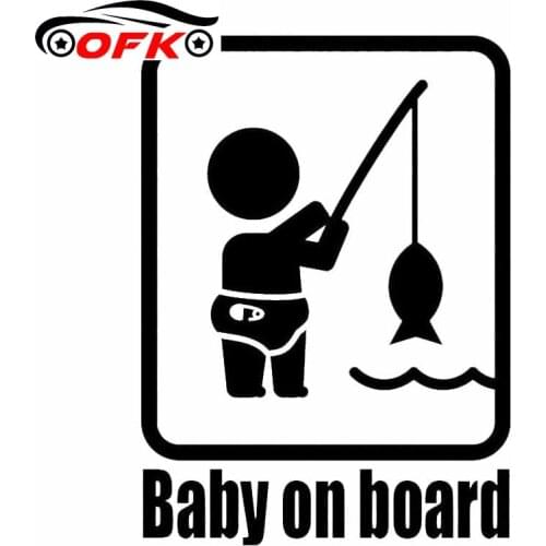 Car Stickers Decor Motorcycle Decals BABY ON BOARD Fishing Decorative Accessories Creative Sunscreen Waterproof PVC,15cm*11cm