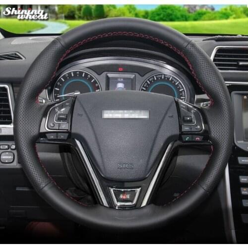BANNIS Hand-stitched Black Leather Car Steering Wheel Cover for Great Wall Haval Hover H2 H7