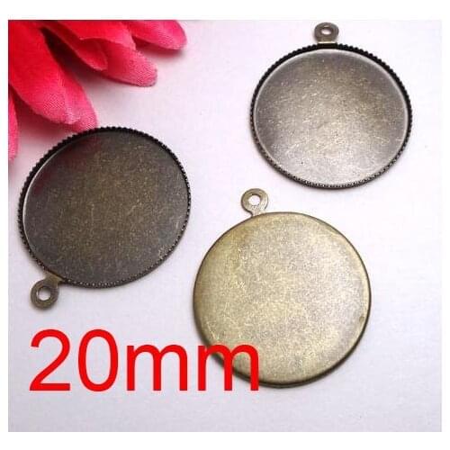 Free shipping!!! Lead Free 300pcs/lot Inside size 20mm ancient bronze round Cameo Base Sett DIY pendant findings