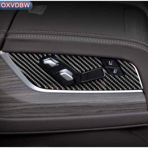 For BMW 5 Series G30 Interior Decoration Carbon Fiber Car Stickers Seat adjustment Trim Covers Styling accessories 2018