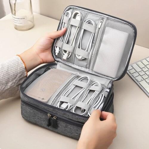 New Travel Accessory Digital Bag Power Bank USB Charger Cable Earphone Organizer Pouch Large Shockproof Electronic Storage Bag