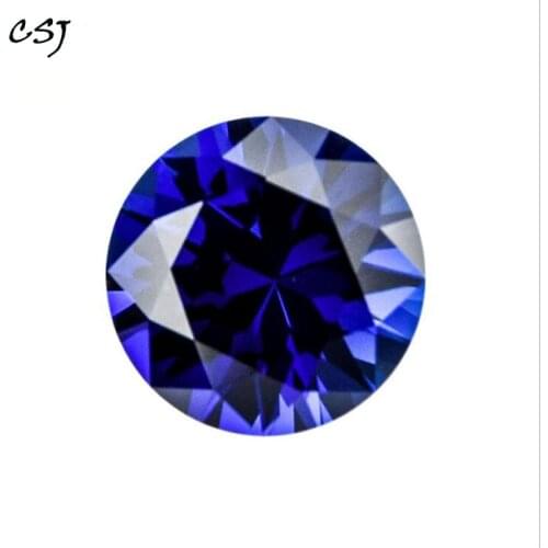 CSJ Created Sapphire Round Cut Loose Gemstone Blue Corundum For Diy Fine Jewelry 925 Silver Mounting Color Change Stone