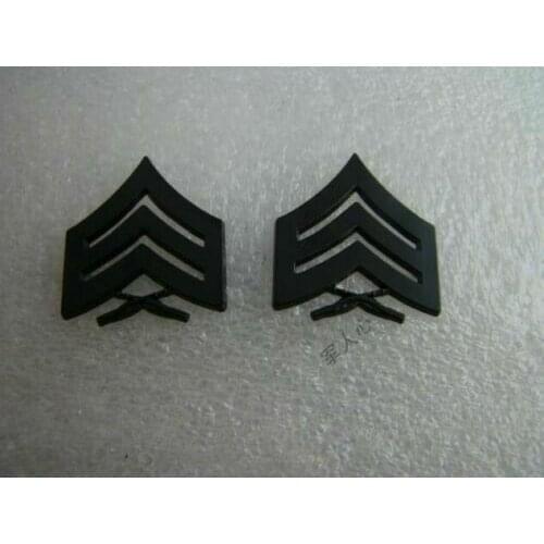 Two US Usmc Marine Corps Sergeant Insignia Rank Badge Pin Black Military armyshop2008