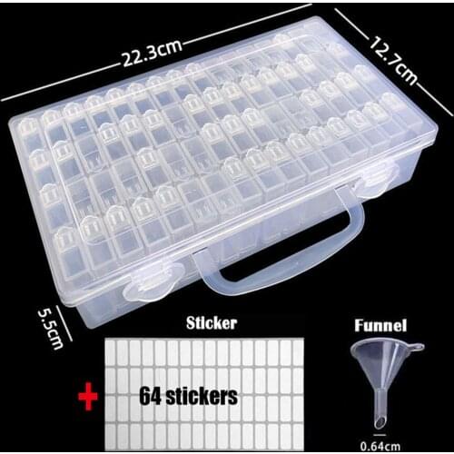 28/56/64 Slot Diamond Painting Box Storage Tool Accessories Bead Container Rhinestone Diamond Embroidery Stone Organizer Case