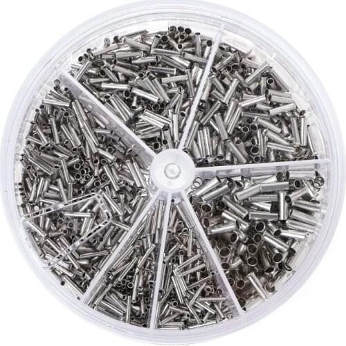 Round Box 1900pcs Insulated Bare Copper Crimp Wire Connector Cord Pin End Uninsulation Terminal 0.5-2.5mm W315