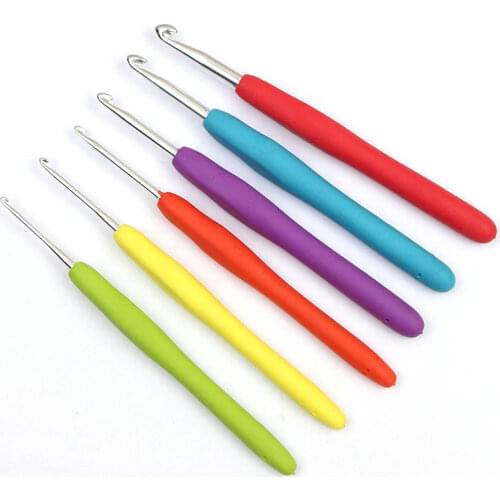 1Pcs 2.0-10.0mm Rubber Handle Crochet Hooks Needles Knit Weave Craft Yarn Sewing Tools Crochet Knitting Needles