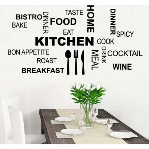 Kitchen Wall Art Food Text Word Wall Vinyl Sticker Decal Wall Kitchen Modern Decoration Removable A001775