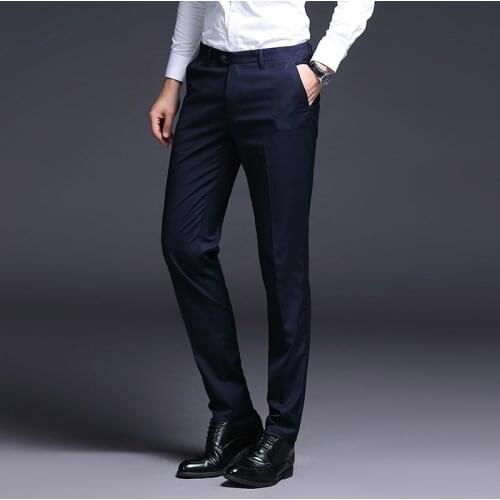 Men Pants 2020 Autumn New High-Quality Mens Drape Trousers Business Casual Pants Mens Fitted Trousers