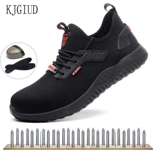 2020 Mens Summer Safety Work Shoes Anti-smashing Anti-puncture Labor Protection Shoes Breathable Casual Sports Shoes Men