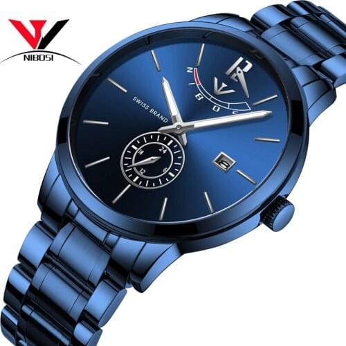 NIBOSI 2019 Mens Watches Top Brand Luxury Original Analog Watch For Men Waterproof/Luxury Casual Stainless Steel Erkek Kol Saati
