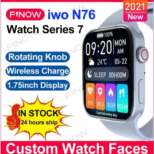 IWO13 Pro Finow Series 7 N76 Smartwatch Men relogio 1.75 inch Screen Customize Watch Face Wireless Charge PK W37 Pro M26plus W46