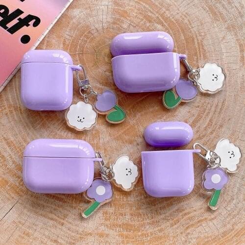 Cute Clouds Flower Pendant Lanyard Cases For Apple AirPods 2 Soft Earphone Case For Air Pods Pro Charging Box Protection Cover