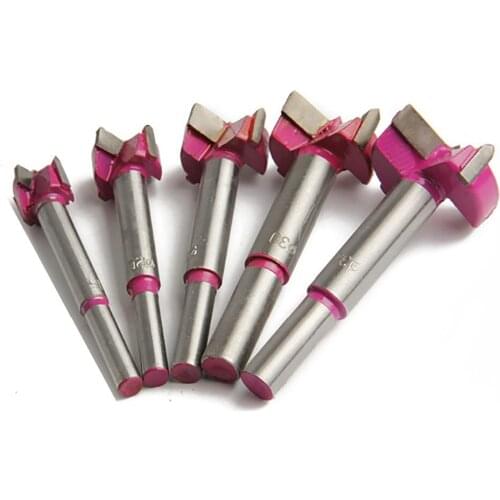 5pcs/set 15/20/25/30/35mm Drill Bit Set Wood Core Hole Saw Drilling Shank Alloy Steel Tools for Woodworking