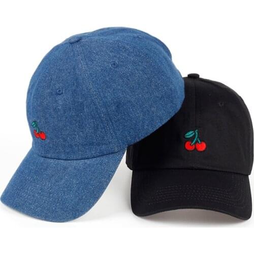 New Fashion Cherry Embroidery Baseball Cap High Quality Casual Cap Men And Women Adjustable Hip Hop Cotton Rintage Gorras